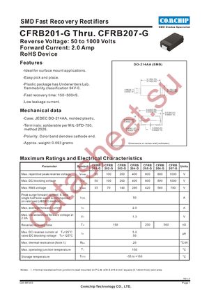 CFRB204-G datasheet  